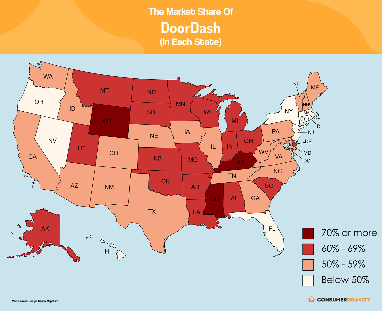 Charted: DoorDash is Dominating the Food Delivery Market