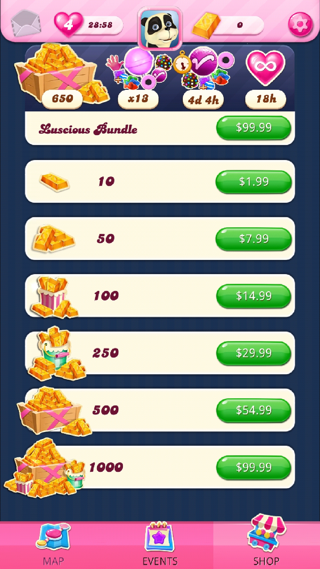 Candy Crush - In-app purchases